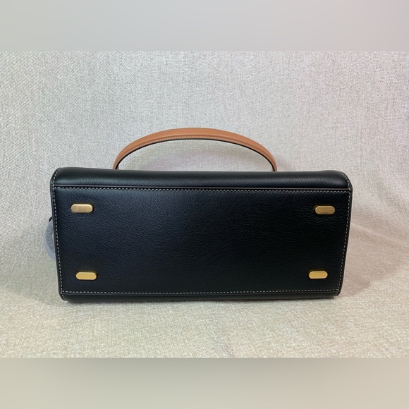 NEW Tory Burch Lee Radziwill Double Black Leather Satchel/Shoulder Bag/Crossbody - Picture 10 of 16